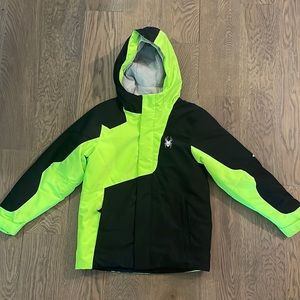 Spyder Ski Jacket Youth Med 10/12 Black & Neon